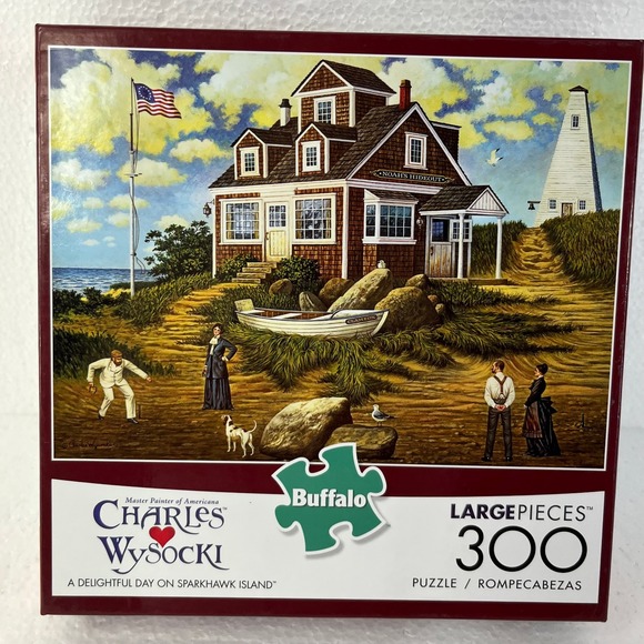 Buffalo Games Charles Wysocki 300 Large Pc Jigsaw Puzzle Day on Sparkhawk Island - Picture 1 of 3